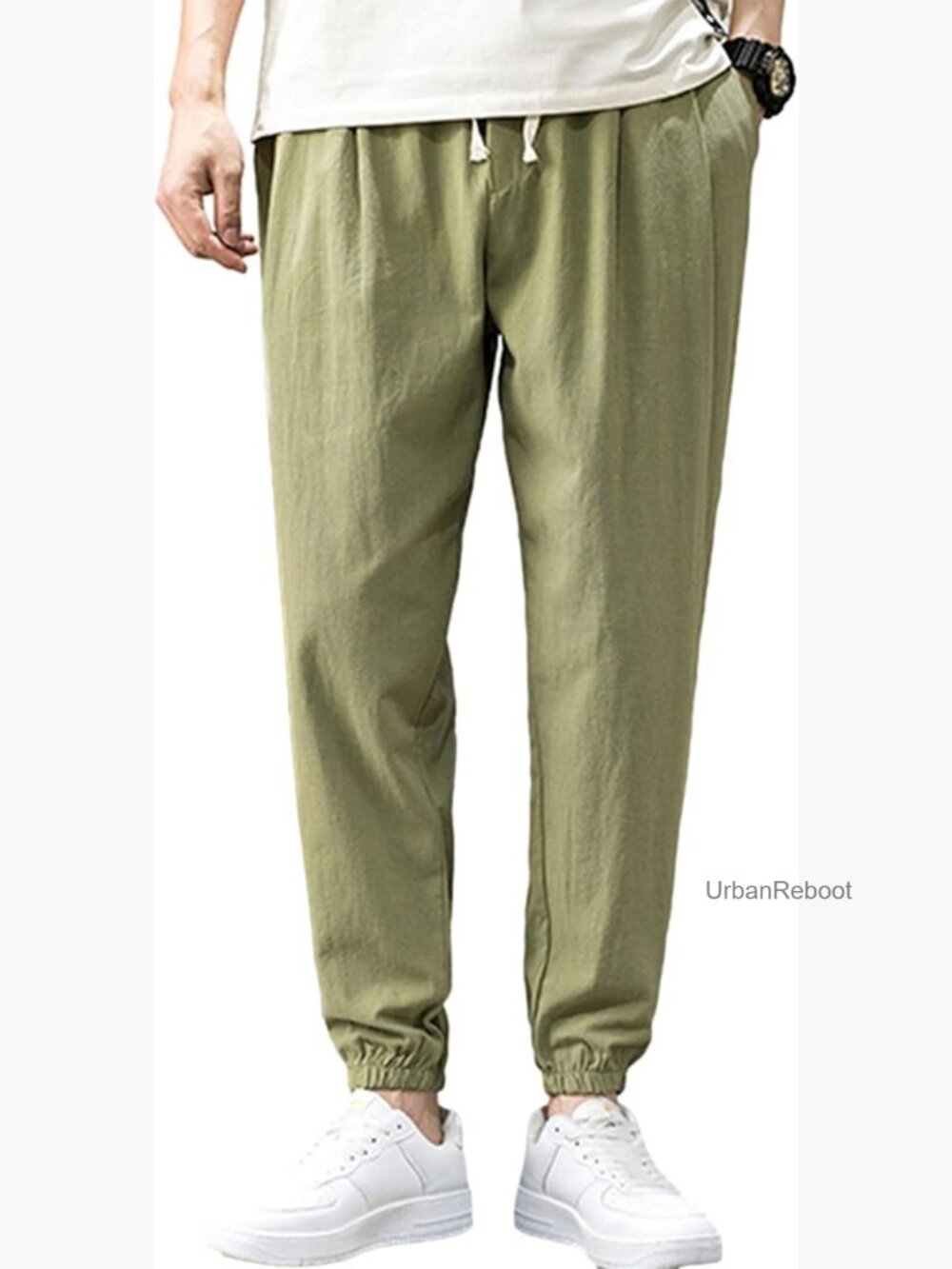 Men's Cotton Linen Yoga Beach Jogger Lounge Harem Pants